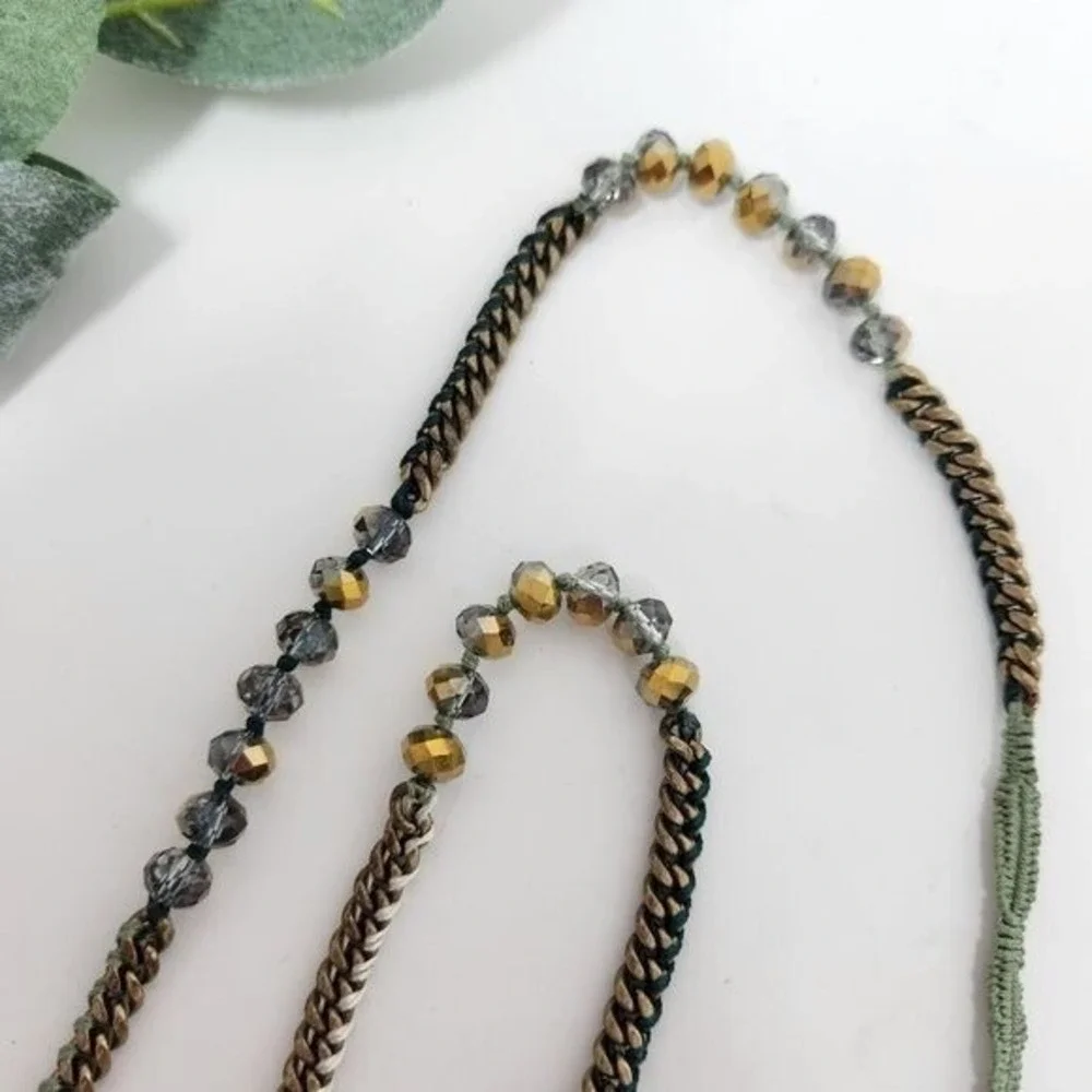 CHLOE‎ & ISABEL Faceted Bead Chain Thread Necklace